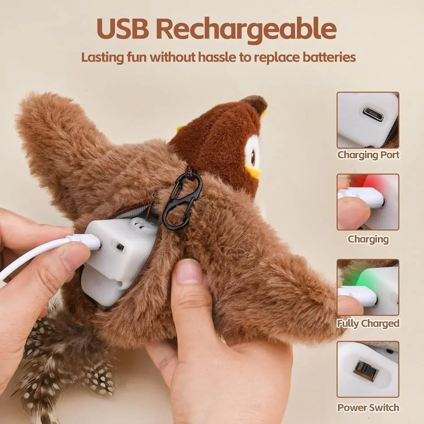 Fun Catnip Toy – USB Bird for Cats